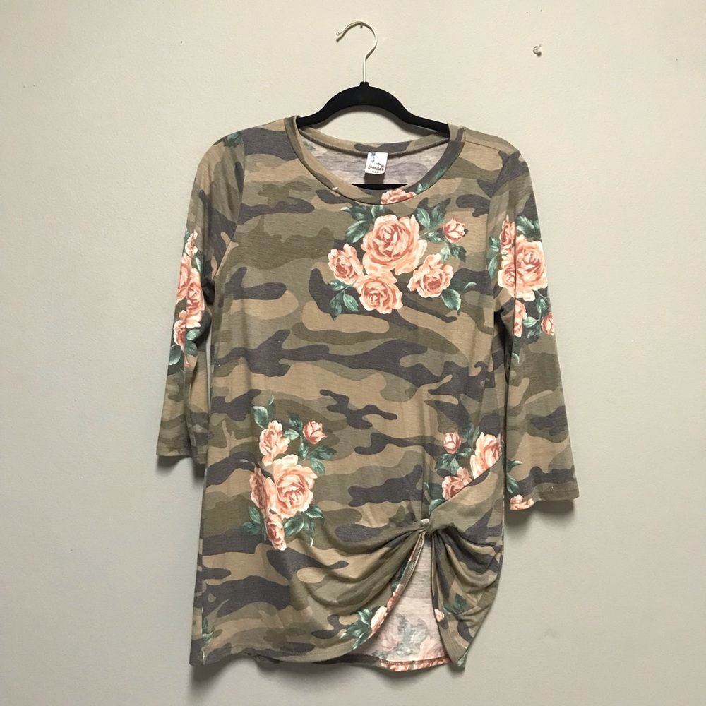 Brenda Camo and Floral Top